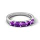 6 - Wendy 1.00 ctw (4.00 mm) Round Amethyst Side Gallery 5 Stone Wedding Band 