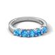 6 - Wendy 1.10 ctw (4.00 mm) Round Blue Topaz Side Gallery 5 Stone Wedding Band 