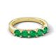 6 - Wendy 1.00 ctw (4.00 mm) Round Emerald Side Gallery 5 Stone Wedding Band 