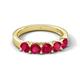 6 - Wendy 1.30 ctw (4.00 mm) Round Ruby Side Gallery 5 Stone Wedding Band 