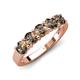 5 - Wendy 1.19 ctw (4.00 mm) Round Smoky Quartz Side Gallery 5 Stone Wedding Band 