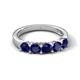 6 - Wendy 1.50 ctw (4.00 mm) Round Blue Sapphire Side Gallery 5 Stone Wedding Band 