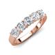 5 - Wendy 1.25 ctw (4.00 mm) Round Natural Diamond Side Gallery 5 Stone Wedding Band 