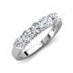 5 - Wendy 1.25 ctw (4.00 mm) Round Lab Grown Diamond Side Gallery 5 Stone Wedding Band 