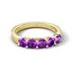 6 - Wendy 1.00 ctw (4.00 mm) Round Amethyst Side Gallery 5 Stone Wedding Band 