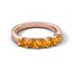 6 - Wendy 1.00 ctw (4.00 mm) Round Citrine Side Gallery 5 Stone Wedding Band 