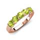 5 - Wendy 1.58 ctw (4.00 mm) Round Peridot Side Gallery 5 Stone Wedding Band 