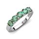 5 - Wendy 1.75 ctw (4.00 mm) Round Lab Created Alexandrite Side Gallery 5 Stone Wedding Band 