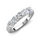 5 - Wendy 1.10 ctw (4.00 mm) Round Moissanite Side Gallery 5 Stone Wedding Band 