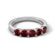 6 - Wendy 1.58 ctw (4.00 mm) Round Red Garnet Side Gallery 5 Stone Wedding Band 