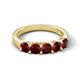 6 - Wendy 1.58 ctw (4.00 mm) Round Red Garnet Side Gallery 5 Stone Wedding Band 