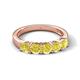 6 - Wendy 1.25 ctw (4.00 mm) Round Yellow Diamond Side Gallery 5 Stone Wedding Band 