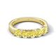 6 - Wendy 1.32 ctw (4.00 mm) Round Yellow Sapphire Side Gallery 5 Stone Wedding Band 