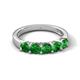 6 - Wendy 1.45 ctw (4.00 mm) Round Green Garnet Side Gallery 5 Stone Wedding Band 