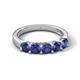 6 - Wendy 1.00 ctw (4.00 mm) Round Iolite Side Gallery 5 Stone Wedding Band 