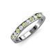 3 - Kathiryn 3.00 mm Peridot and Lab Grown Diamond 11 Stone Wedding Band 