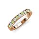 3 - Kathiryn 3.00 mm Peridot and Lab Grown Diamond 11 Stone Wedding Band 