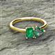 2 - Esther Emerald Shape Created Emerald & Heart Shape Lab Created Alexandrite 2 Stone Duo Ring 