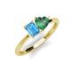 3 - Esther Emerald Shape Blue Topaz & Heart Shape Lab Created Alexandrite 2 Stone Duo Ring 