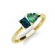 3 - Esther Emerald Shape London Blue Topaz & Heart Shape Lab Created Alexandrite 2 Stone Duo Ring 