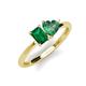 3 - Esther Emerald Shape Created Emerald & Heart Shape Lab Created Alexandrite 2 Stone Duo Ring 