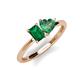 3 - Esther Emerald Shape Created Emerald & Heart Shape Lab Created Alexandrite 2 Stone Duo Ring 