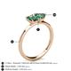 4 - Esther Emerald & Heart Shape Lab Created Alexandrite 2 Stone Duo Ring 