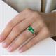 5 - Esther Emerald Shape Created Emerald & Heart Shape Lab Created Alexandrite 2 Stone Duo Ring 