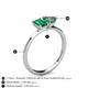 4 - Esther Emerald Shape Created Emerald & Heart Shape Lab Created Alexandrite 2 Stone Duo Ring 