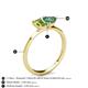 4 - Esther Emerald Shape Peridot & Heart Shape Lab Created Alexandrite 2 Stone Duo Ring 