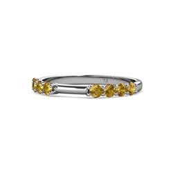 Alicia Citrine Wedding Band Citrine Stone Wedding Band cttw in Sterling Silver