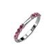 2 - Alicia 2.60 mm Rhodolite Garnet Wedding Band 