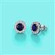 2 - Bernice Blue Sapphire and Diamond Stud Earrings 