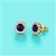 2 - Bernice Blue Sapphire and Diamond Stud Earrings 