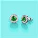 2 - Bernice Green Garnet and Diamond Stud Earrings 