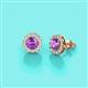 2 - Bernice Amethyst and Diamond Stud Earrings 