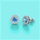 2 - Bernice Blue Topaz and Diamond Stud Earrings 