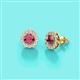 2 - Bernice Rhodolite Garnet and Diamond Stud Earrings 