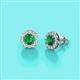 2 - Bernice Emerald and Diamond Stud Earrings 