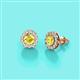 2 - Bernice Yellow Sapphire and Diamond Stud Earrings 