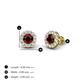 3 - Bernice Red Garnet and Diamond Stud Earrings 