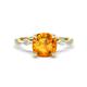 1 - Nuria 1.46 ctw Cushion Shape Citrine (7.00 mm) accented Natural Diamonds Engagement Ring 