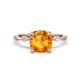 1 - Nuria 1.46 ctw Cushion Shape Citrine (7.00 mm) accented Natural Diamonds Engagement Ring 