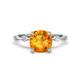 1 - Nuria 1.46 ctw Cushion Shape Citrine (7.00 mm) accented Natural Diamonds Engagement Ring 