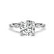 1 - Nuria 1.60 ctw Cushion Shape Moissanite (7.00 mm) accented Natural Diamonds Engagement Ring 