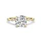 1 - Nuria 1.60 ctw Cushion Shape Moissanite (7.00 mm) accented Natural Diamonds Engagement Ring 