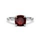 1 - Nuria 1.84 ctw Cushion Shape Red Garnet (7.00 mm) accented Natural Diamonds Engagement Ring 