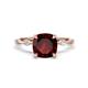 1 - Nuria 1.84 ctw Cushion Shape Red Garnet (7.00 mm) accented Natural Diamonds Engagement Ring 