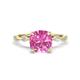 1 - Nuria 3.30 ctw Cushion Shape Created Pink Sapphire (8.00 mm) accented Natural Diamonds Engagement Ring 