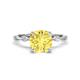 1 - Nuria 3.30 ctw Cushion Shape Created Yellow Sapphire (8.00 mm) accented Natural Diamonds Engagement Ring 